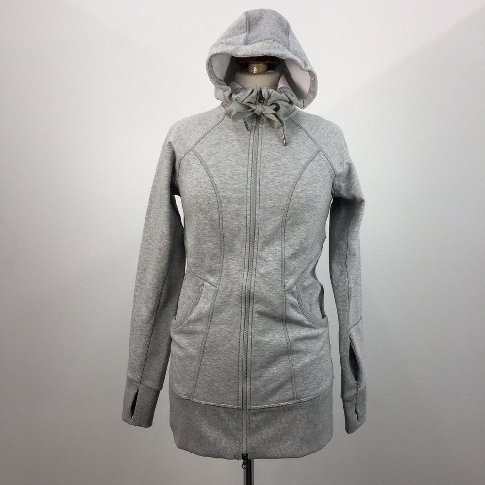 Athleta Gray Long Sleeve Active Zip Up Hoodie